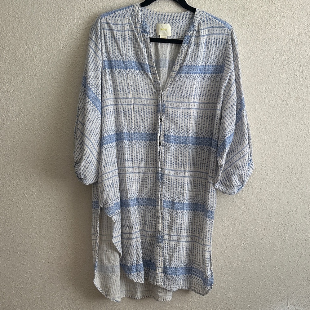 Anthropologie Maeve Lena Yarn Dyed Tunic